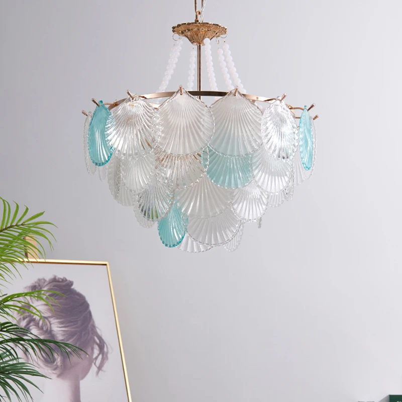 

Chandelier Led Art Pendant Lamp Light Modern Glass Bedroom Conch Eiling Living Dining Room Ceiling Kitchen Home Decor