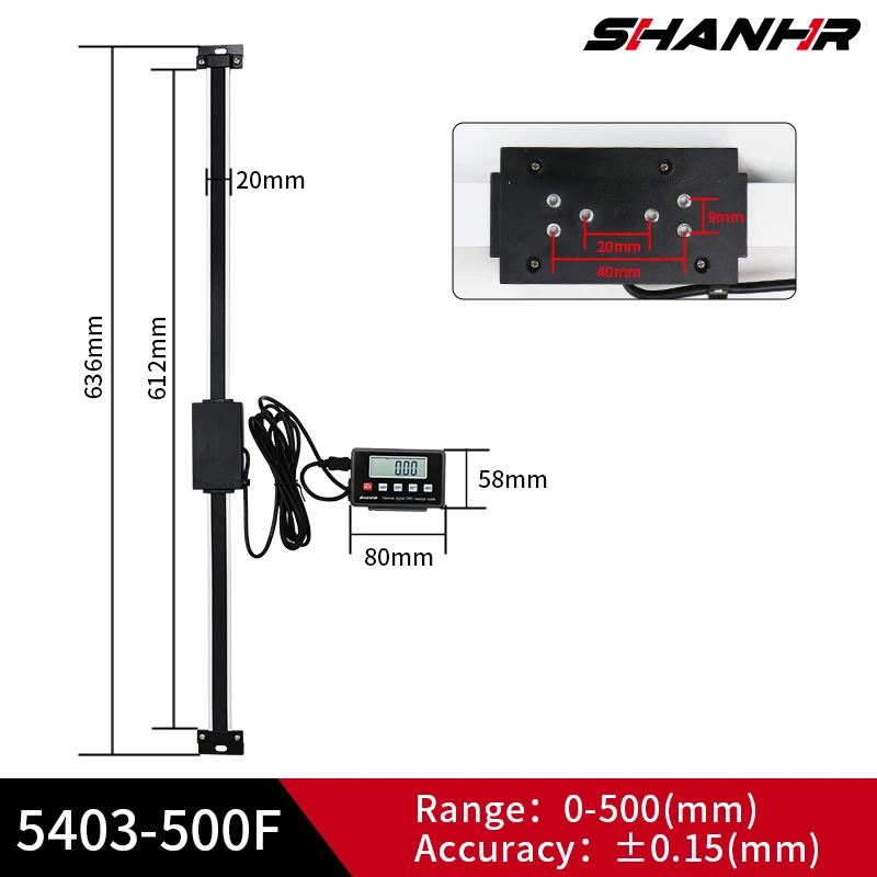 SHANHR Цифровой линейный считыватель 0-500 мм
SHANHR Цифровой линейный считыватель 0-500 мм