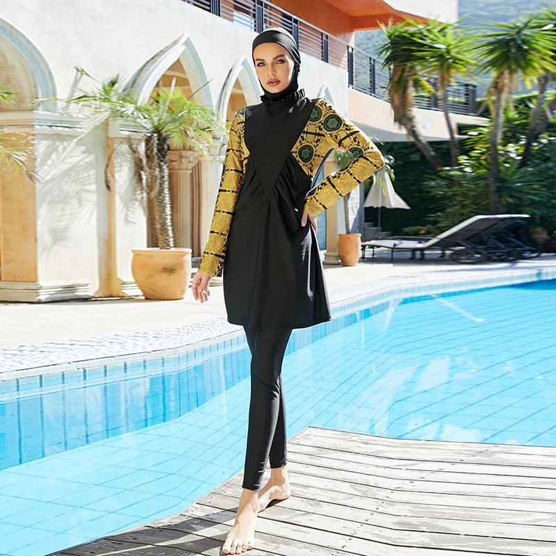 Muslim Woman Hijab Swimsuit 2022 Woman Burkini Sleeve Patchwork Print Swim Muslim Hood Modest Swimwear Islamic Women's Swimming
Muslim Woman Hijab Swimsuit 2022 Woman Burkini Sleeve Patchwork Print Swim Muslim Hood Modest Swimwear Islamic Women's Swimming