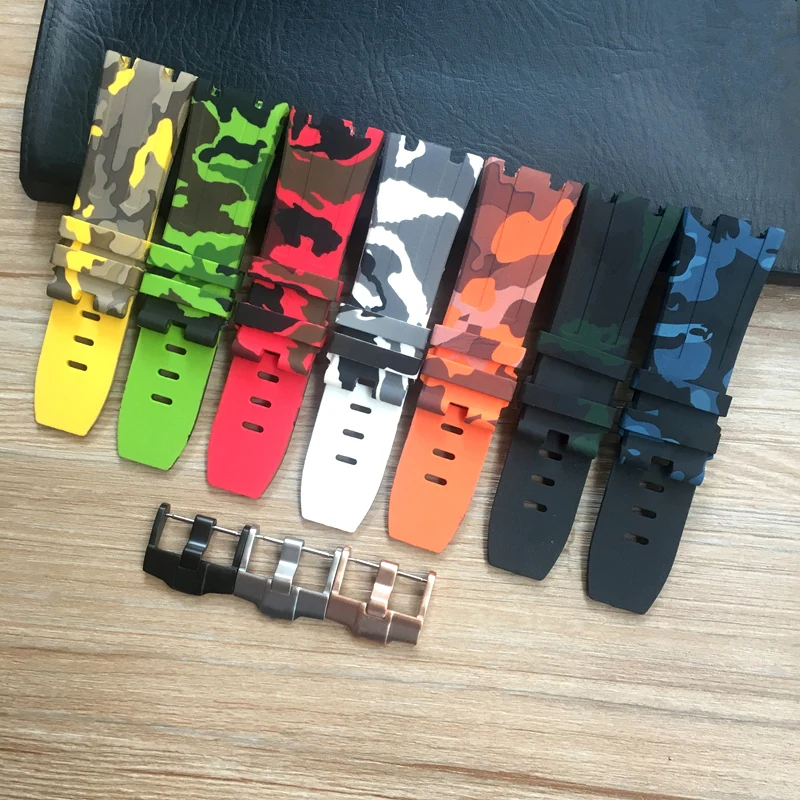 28mm camouflage black Green White Blue Orange Yellow Red Rubber Silicone Waterproof Watch Strap For AP Watchbands Royal Oak
28mm camouflage black Green White Blue Orange Yellow Red Rubber Silicone Waterproof Watch Strap For AP Watchbands Royal Oak