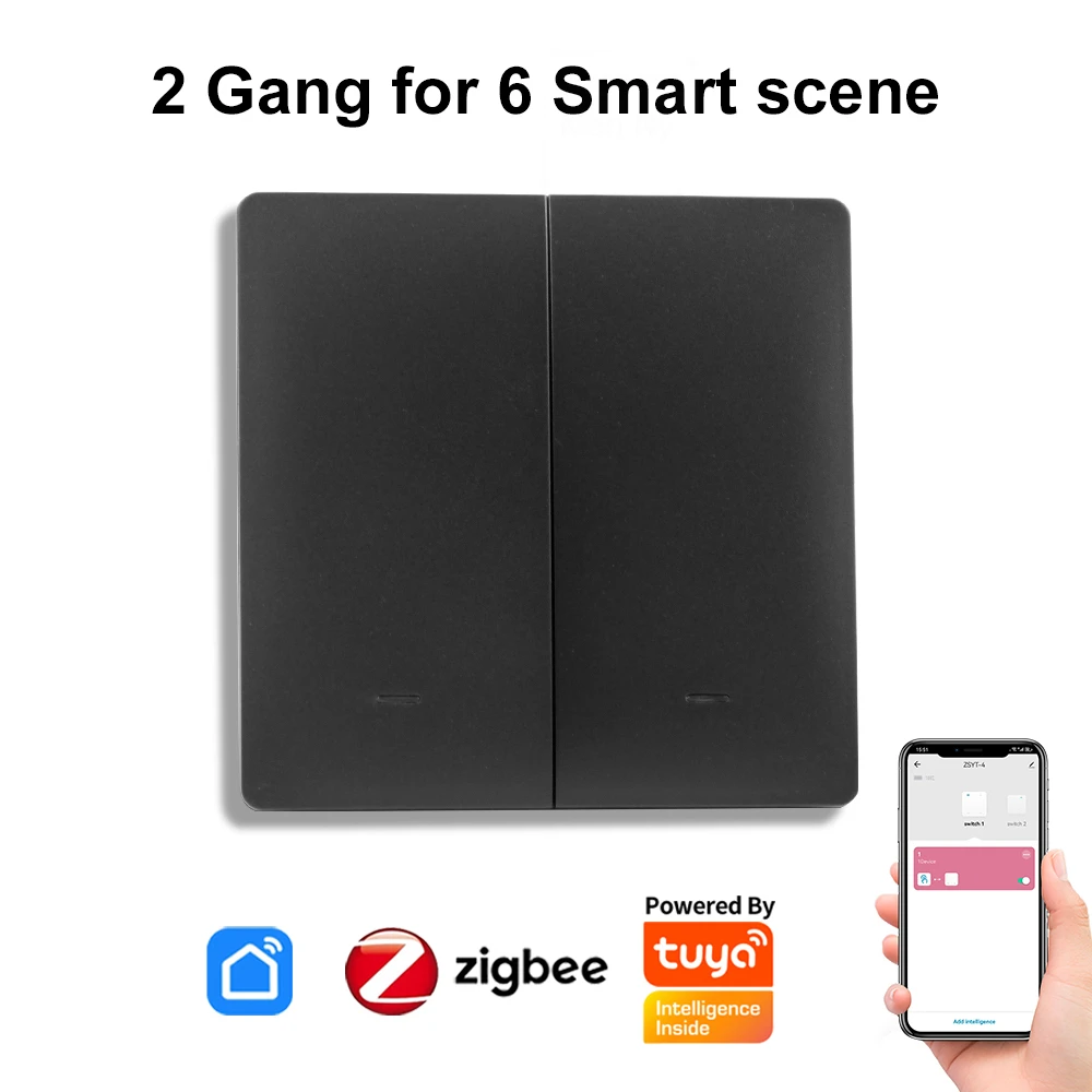 Zigbee Беспроводной 12 кнопочный переключатель с приложением для автоматизации
Zigbee Беспроводной 12 кнопочный переключатель с приложением для автоматизации