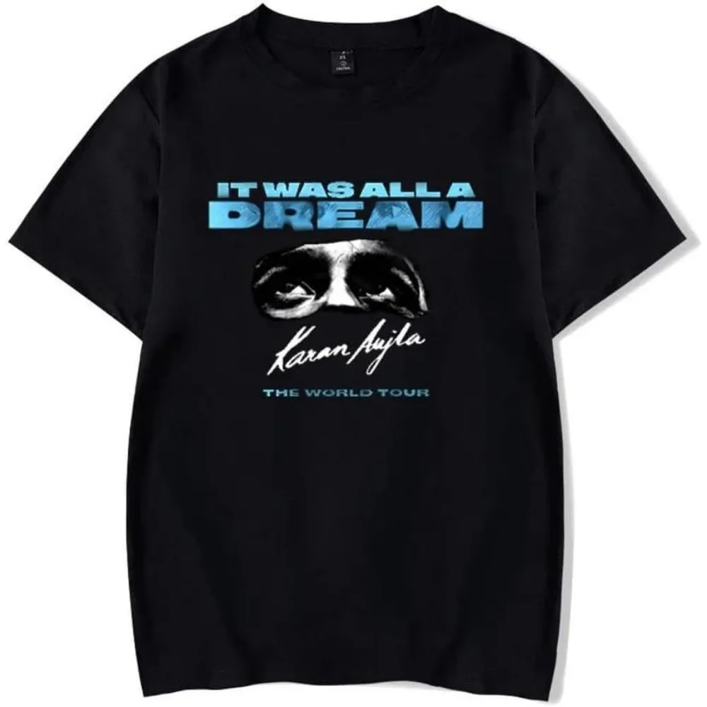 Karan Aujla It Was All A Dream World Tour Merch Футболка с короткими рукавами для женщин и мужчин