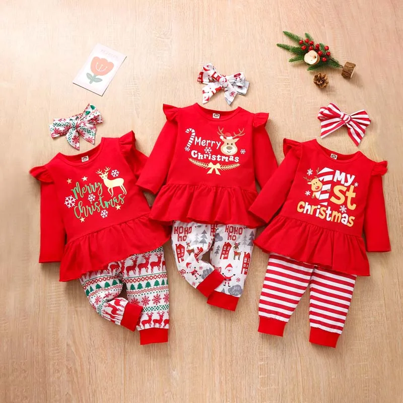 2022 Baby Girl Outfits Newborn Christmas Costume Toddlers 3pcs/Set Long Sleeve Ruffles T-shirt Pants Suit Kids Boutique Clothes
2022 Baby Girl Outfits Newborn Christmas Costume Toddlers 3pcs/Set Long Sleeve Ruffles T-shirt Pants Suit Kids Boutique Clothes