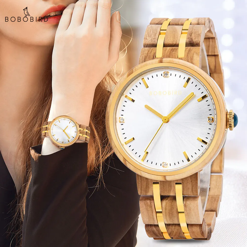 BOBO BIRD Ladies Wooden Watch Luxury Brand Ladies Quartz Watch Fashion Ladies Luxury Wooden Metal Waterproof Watch as Best Gift
BOBO BIRD Ladies Wooden Watch Luxury Brand Ladies Quartz Watch Fashion Ladies Luxury Wooden Metal Waterproof Watch as Best Gift