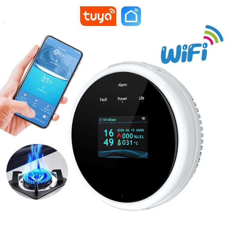 WiFi детектор утечки газа Tuya умный дом датчик утечки светодиодный дисплей детекторы утечки природного газа сигнализация
WiFi детектор утечки газа Tuya умный дом датчик утечки светодиодный дисплей детекторы утечки природного газа сигнализация