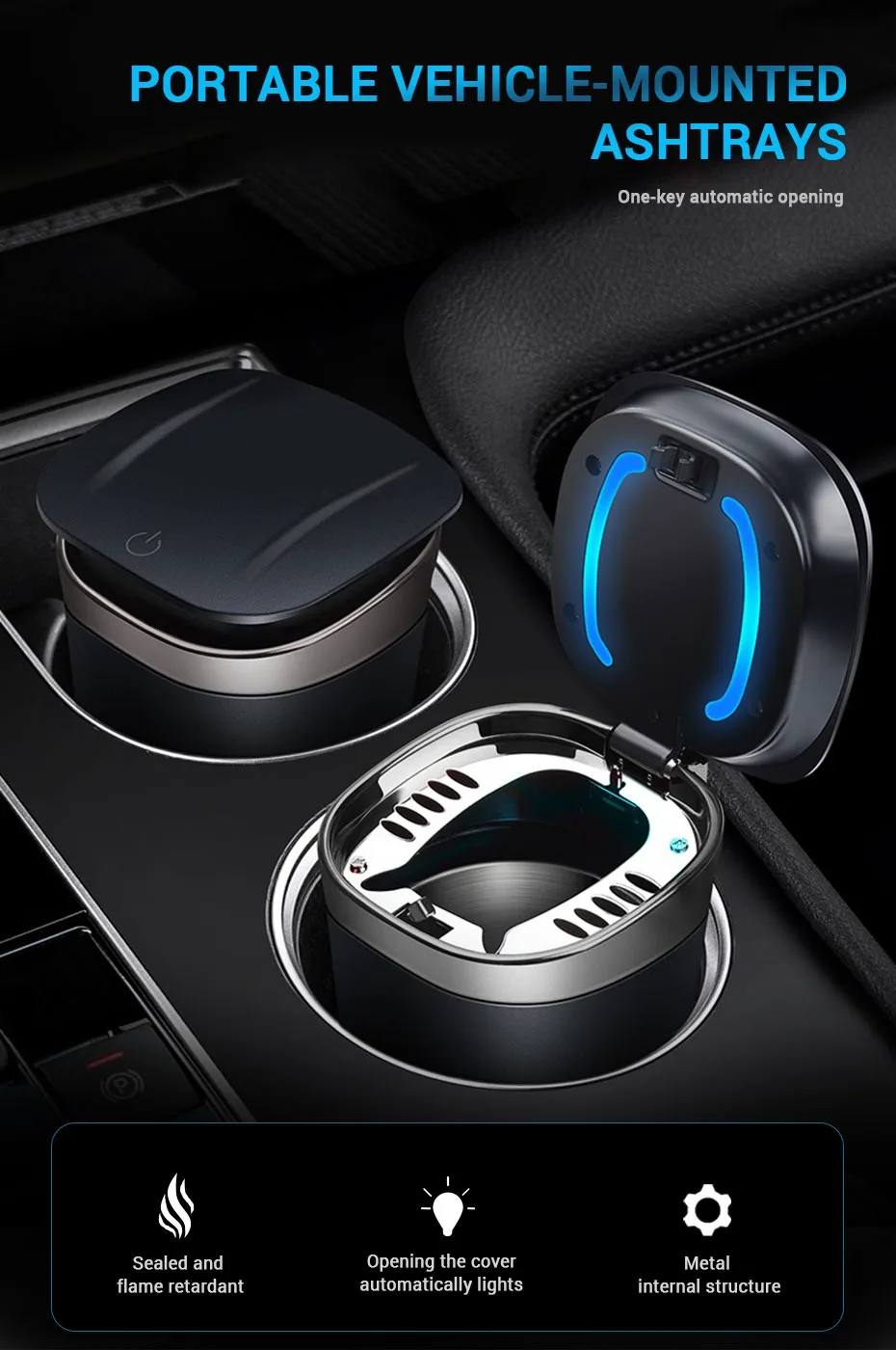 Electric Car Ashtray with LED Ambient Light Multi-Scene Application Portable Ashtray Washable Cigarette Holder with Lid Car Good
Electric Car Ashtray with LED Ambient Light Multi-Scene Application Portable Ashtray Washable Cigarette Holder with Lid Car Good