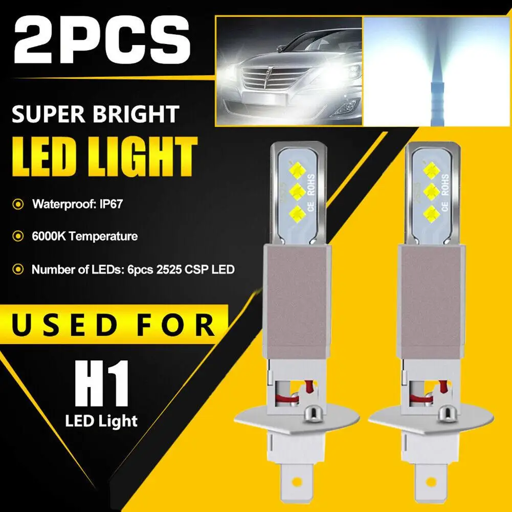 

Комплект светодиодных противотуманных фар H1, 2 шт., алмазная лампа с лучом 360 градусов, лампа головного света Ip67, водонепроницаемые запасные ...