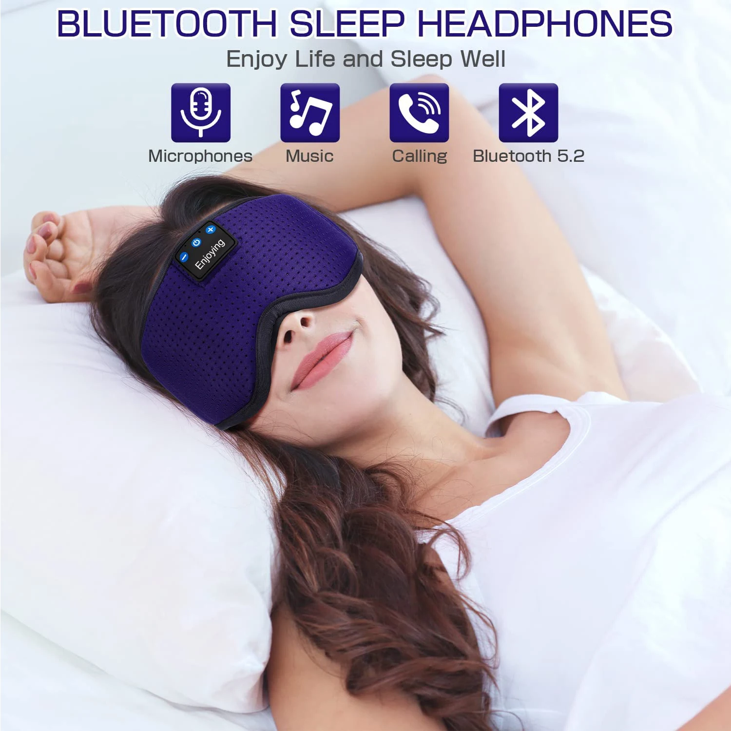 Sleep Headphones Breathable Bluetooth 5.2 Headband 3D Sleeping Headphones Wireless Music Eye Mask Sleep Earbuds for Side Sleeper
Sleep Headphones Breathable Bluetooth 5.2 Headband 3D Sleeping Headphones Wireless Music Eye Mask Sleep Earbuds for Side Sleeper