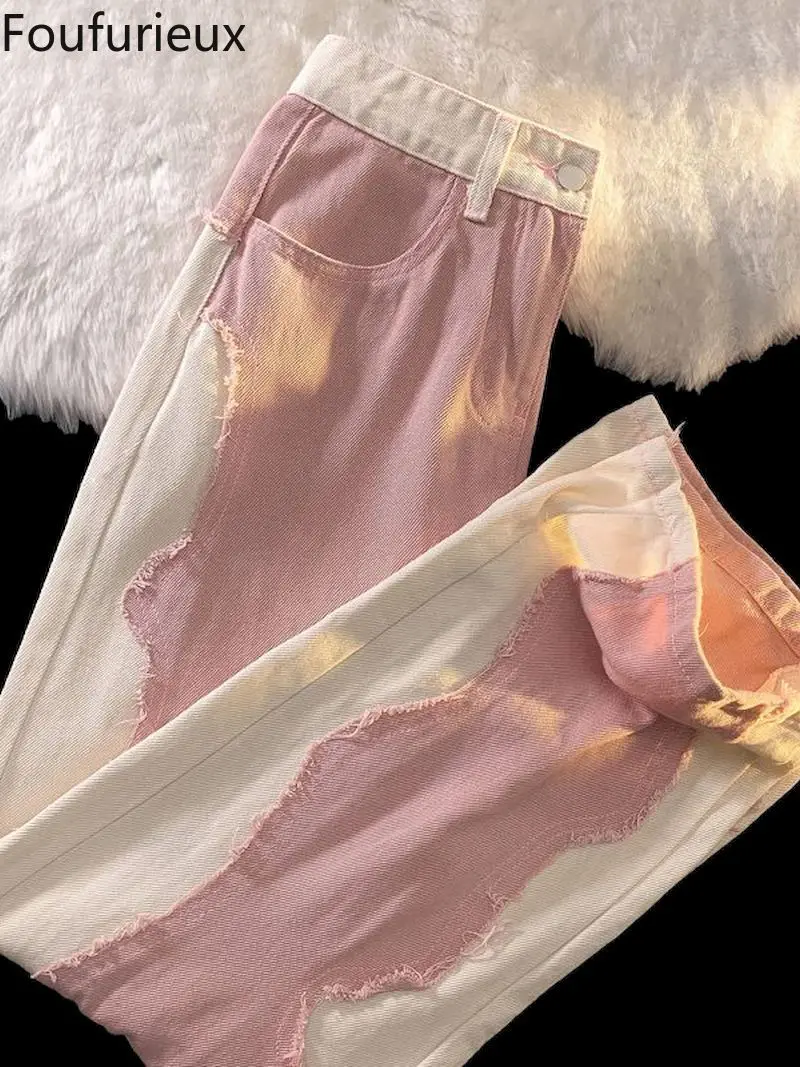 Foufurieux 2022 Spring Autumn New Fashion Tide Women Jeans Contrast Color Patchwork High Waist Female Straight Pants Hip Hop Y2k
Foufurieux 2022 Spring Autumn New Fashion Tide Women Jeans Contrast Color Patchwork High Waist Female Straight Pants Hip Hop Y2k