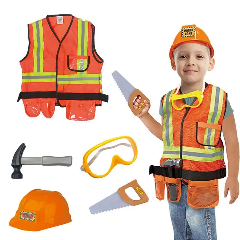 5pcs/Set Kids Construction Worker Costumes Outfit Educate Fireman Costume Role Play House Kit Set Engineering Dress Up
5pcs/Set Kids Construction Worker Costumes Outfit Educate Fireman Costume Role Play House Kit Set Engineering Dress Up