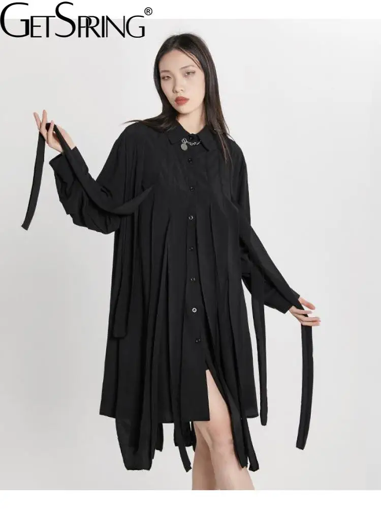 Getspring Women Dress 2022 Fashion Long Sleeve Loose Long Tassel Shirt Dress Asymmetrical Irregular Casual Dress Spring Summer
Getspring Women Dress 2022 Fashion Long Sleeve Loose Long Tassel Shirt Dress Asymmetrical Irregular Casual Dress Spring Summer