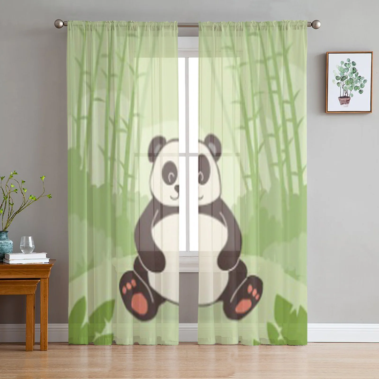 Cartoon Panda Bear Sitting Green Bamboo Jungle Forest Retro Tulle Sheer Curtains for Living Room Decor Voile Organza Curtain
Cartoon Panda Bear Sitting Green Bamboo Jungle Forest Retro Tulle Sheer Curtains for Living Room Decor Voile Organza Curtain