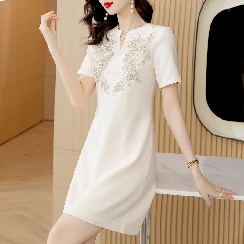 Белое платье для пожилых женщин, Новинка лета 2023, юбка с поясом
Белое платье для пожилых женщин, Новинка лета 2023, юбка с поясом