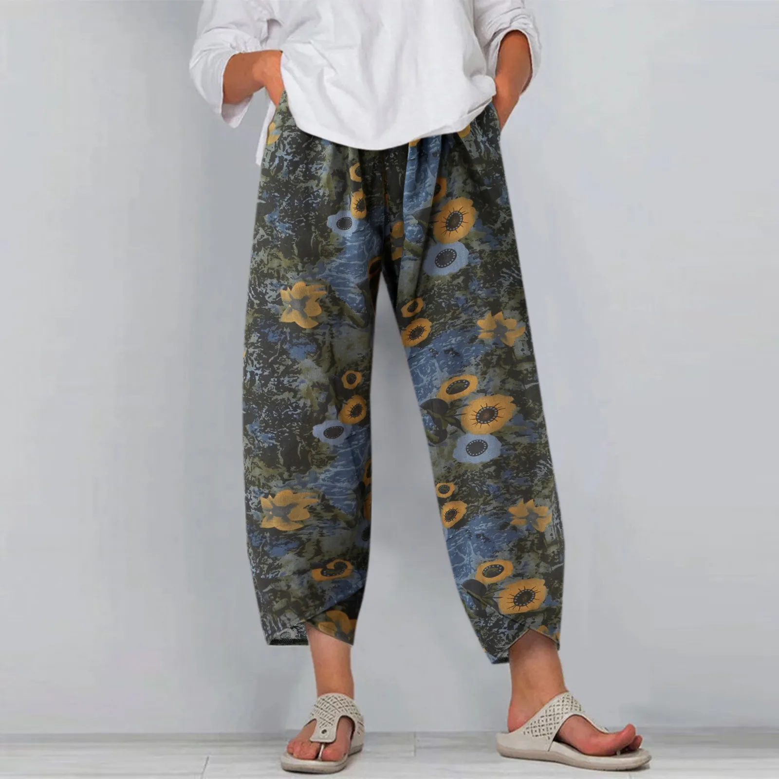 Womens Boho Pants Pockets Bohemian Print Vintage Oversized Wide Leg Straight Trousers Loose Vintage Beach Trousers Pantalones
Womens Boho Pants Pockets Bohemian Print Vintage Oversized Wide Leg Straight Trousers Loose Vintage Beach Trousers Pantalones