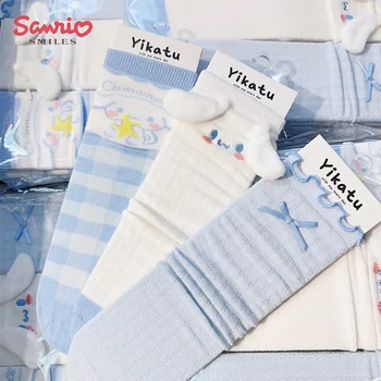 Kawaii Anime Sanrio Student Cartoon Lolita Socks Cinnamoroll Cute Summer Thin Comfortable Mid-Tube Stockings Toys for Girls