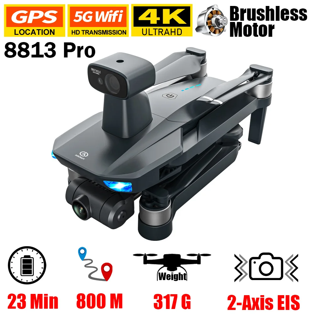 8813 Pro Drone 4K HD Mechanical 2-Axis Gimbal Camera 5G Wifi GPS 23min Flight Time Brushless Motor RC Remot Control Quadcopter
8813 Pro Drone 4K HD Mechanical 2-Axis Gimbal Camera 5G Wifi GPS 23min Flight Time Brushless Motor RC Remot Control Quadcopter