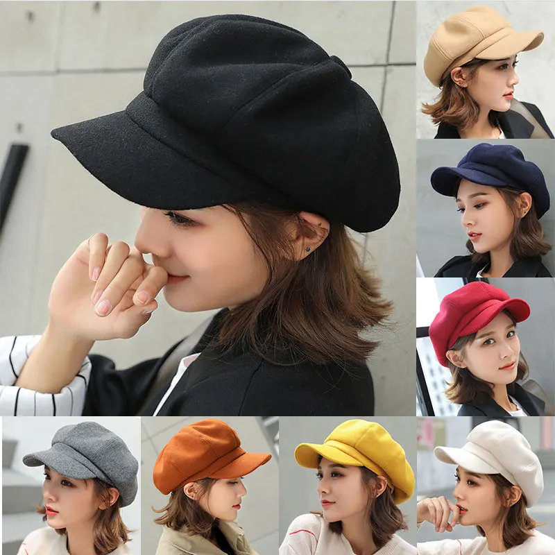 Fashion Plain Octagonal Cap Ladies Hats Autumn Winter Hats For Women Casual Wool Hat British Retro Beret Painter Caps
Fashion Plain Octagonal Cap Ladies Hats Autumn Winter Hats For Women Casual Wool Hat British Retro Beret Painter Caps