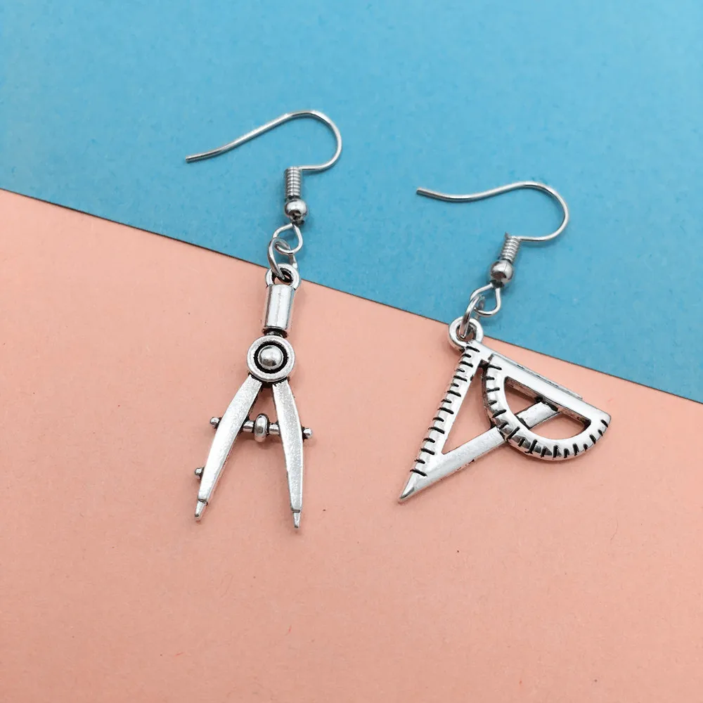 Engineer Creative Compus Triangle Ruler Earrings Physics Lovers Student Fashion Funny Girl Women Jewelry Accessories Gift
Engineer Creative Compus Triangle Ruler Earrings Physics Lovers Student Fashion Funny Girl Women Jewelry Accessories Gift