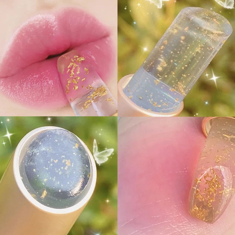 

1PC Changing Color Jelly Lip Balm Gold Foil Waterproof Lipsticks Long-lasting Nourishing Moisturizing Lipbalm Makeup Cosmetic