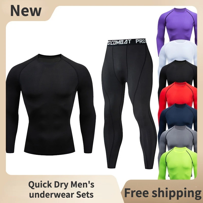 Quick Dry Men's Thermal underwear Sets Running Compression Sport Suits Basketball Tights Clothes Gym Fitness Jogging Sportswe
Quick Dry Men's Thermal underwear Sets Running Compression Sport Suits Basketball Tights Clothes Gym Fitness Jogging Sportswe