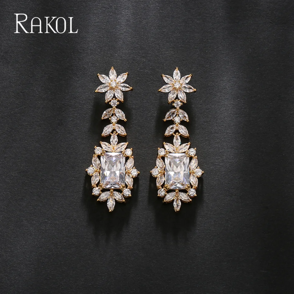 RAKOL Classic Wedding Zircon Earring Exquisite Cubic Zirconia Dangle Earrings for Women Fashion Engagement Party Bride Jewelry
RAKOL Classic Wedding Zircon Earring Exquisite Cubic Zirconia Dangle Earrings for Women Fashion Engagement Party Bride Jewelry
