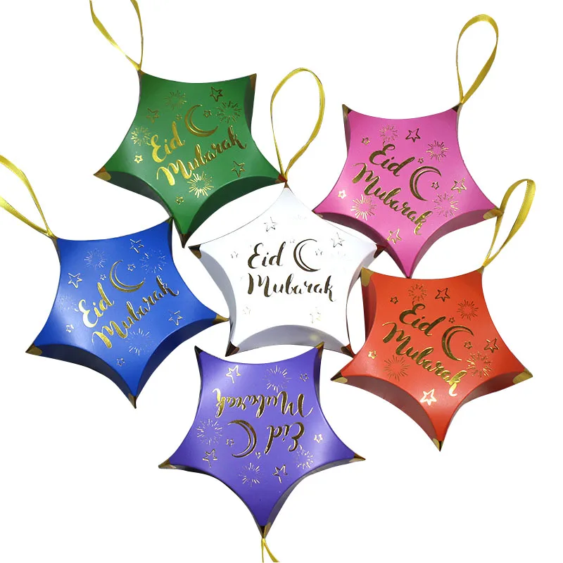 50Pcs Eid Mubarak Candy Box Star Shaped Gold Foil Paper Chocolate Sweets Gift Box Ramadan Muslim Islamic Festival Party Decor
50Pcs Eid Mubarak Candy Box Star Shaped Gold Foil Paper Chocolate Sweets Gift Box Ramadan Muslim Islamic Festival Party Decor