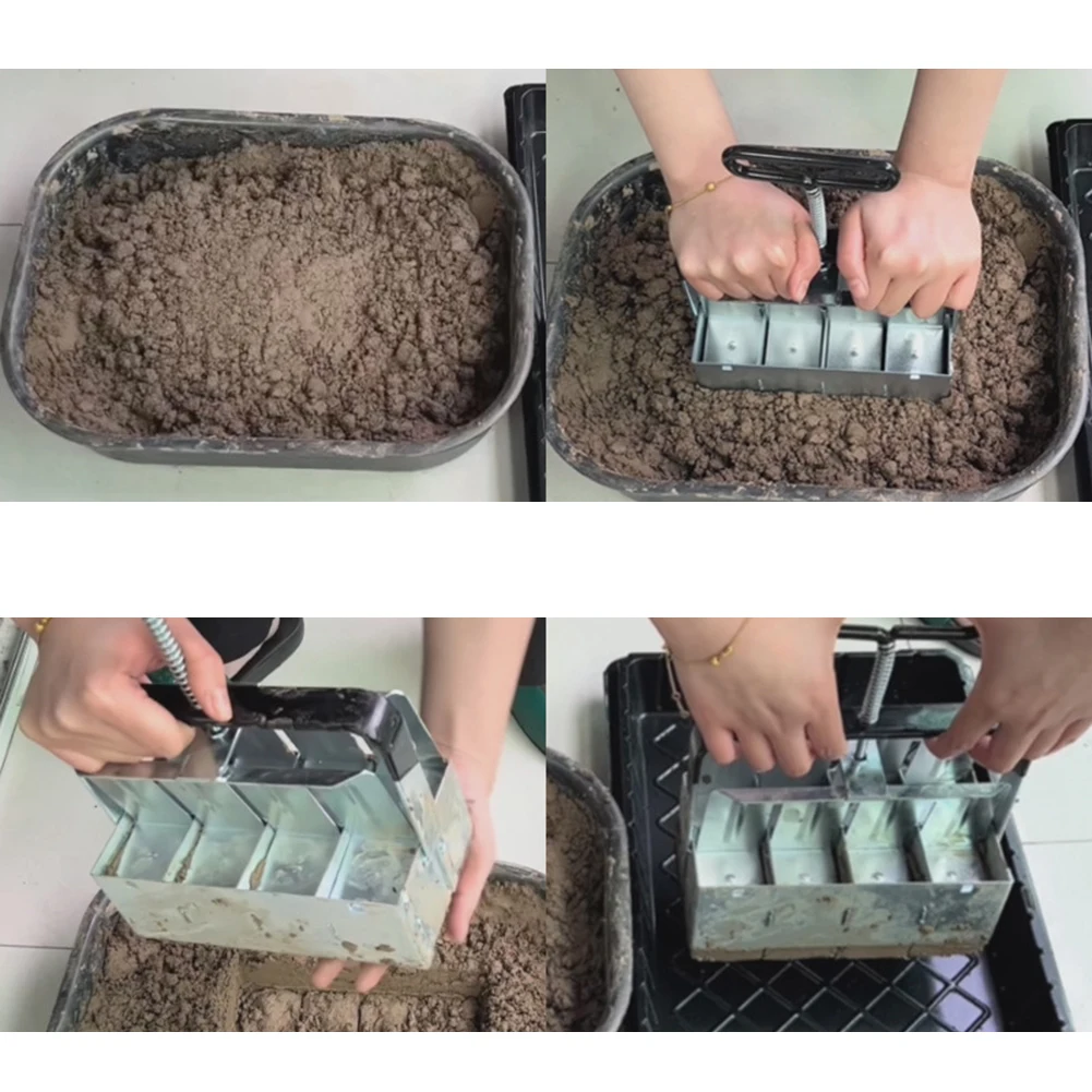 Soil Block Manual Clod Maker Double Row Farms Galvanized Steel Garden Tools Manufacturing Plantations Planting
Soil Block Manual Clod Maker Double Row Farms Galvanized Steel Garden Tools Manufacturing Plantations Planting