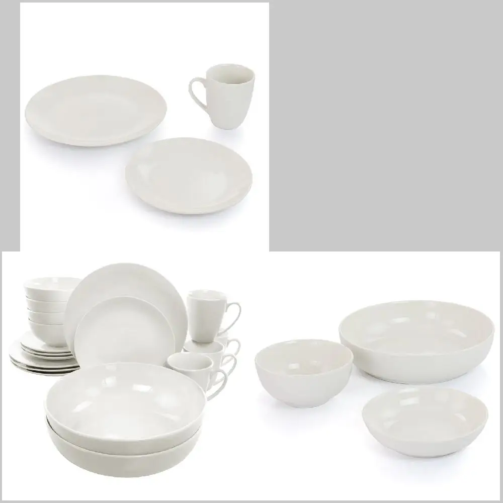Beautiful Luxurious White Porcelain Dinnerware Set, Featuring 2 High Quality Serving Bowls, Perfect for Any Special Occasion.
Beautiful Luxurious White Porcelain Dinnerware Set, Featuring 2 High Quality Serving Bowls, Perfect for Any Special Occasion.