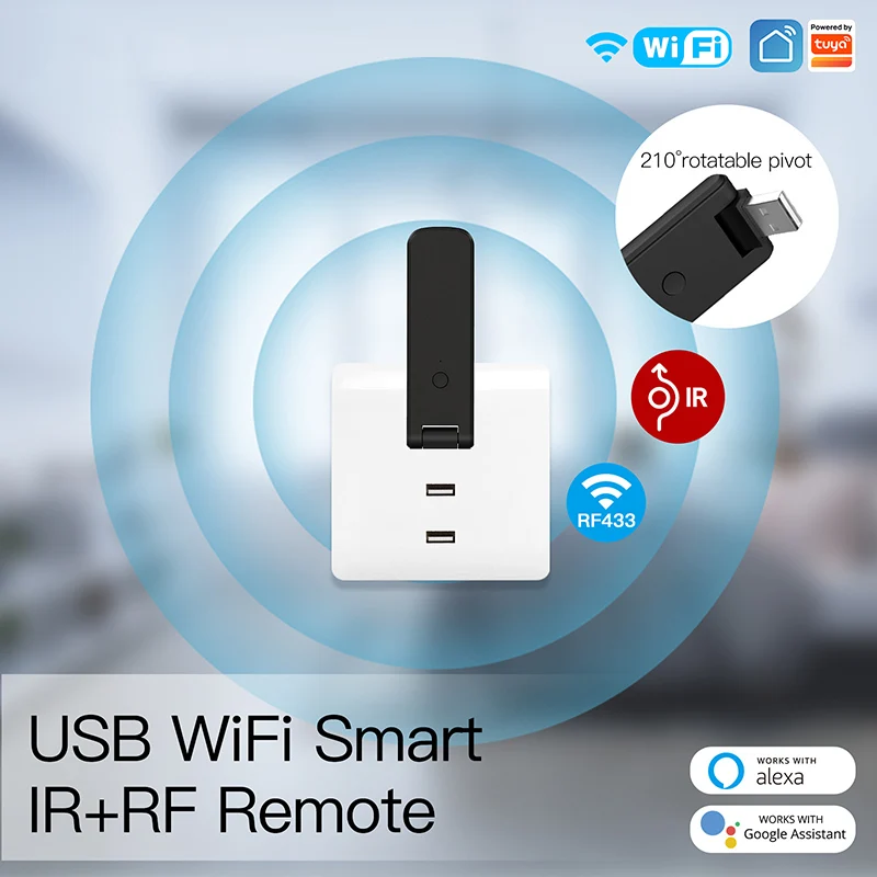 Tuya Infrared WiFi Remote Controller Wireless USB IR+RF Rotate for TV Fan Switch Smart Home Automation Support Alexa
Tuya Infrared WiFi Remote Controller Wireless USB IR+RF Rotate for TV Fan Switch Smart Home Automation Support Alexa