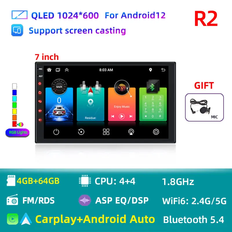 2 din 7-дюймовый автомобильный радиоприемник Android Мультимедиа CarPlay Android Auto 2 din стереоприемник Плеер 2DIN GPS 4 8 Core 4G 64G
2 din 7-дюймовый автомобильный радиоприемник Android Мультимедиа CarPlay Android Auto 2 din стереоприемник Плеер 2DIN GPS 4 8 Core 4G 64G