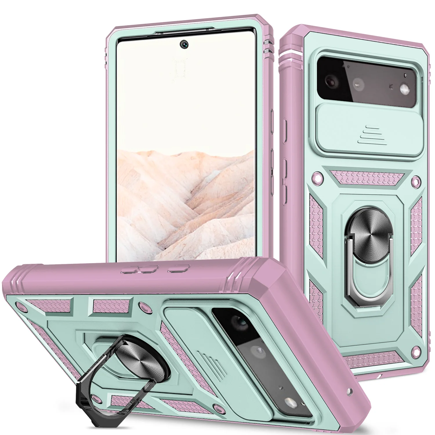 For Google 6 New Sergeant Pushes The Window In Three Case for Google 6 Pro Anti-falling Ring Bracket Mobile Phone Case
For Google 6 New Sergeant Pushes The Window In Three Case for Google 6 Pro Anti-falling Ring Bracket Mobile Phone Case
