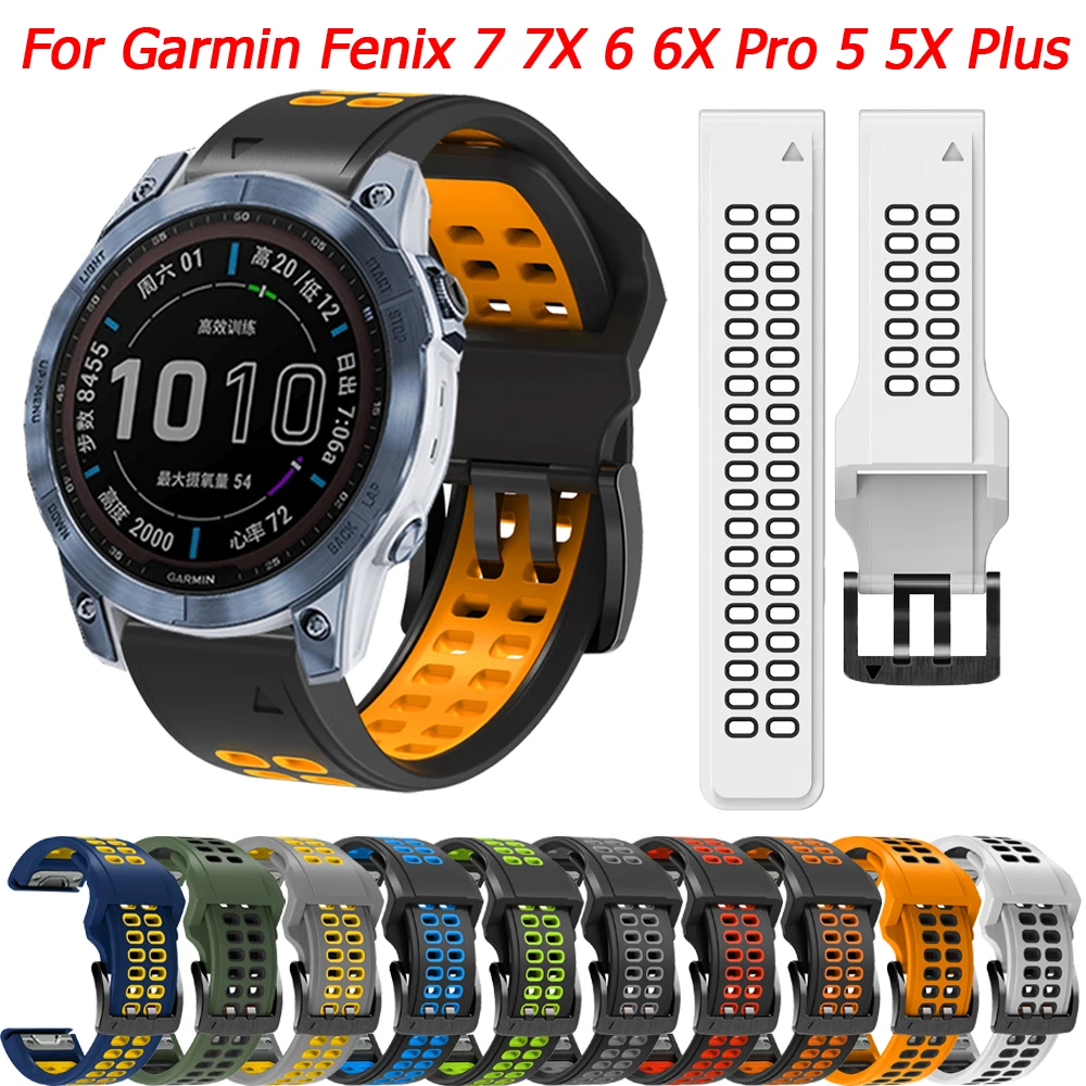 

Silicone 22 26mm Quick Release For Garmin Fenix 7 7X 6 6X Pro 5 5X Plus 3 3 HR Watch Strap Band Forerunner 955 945 935 Bracelet