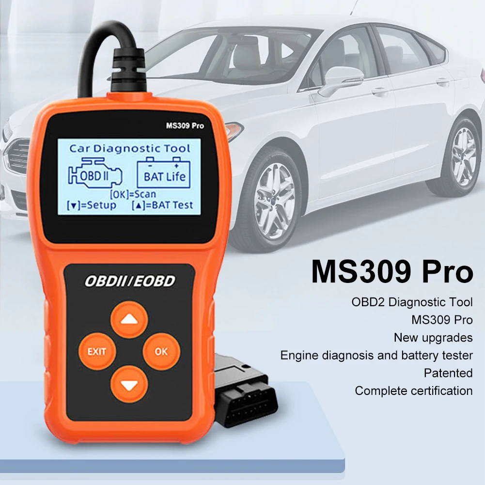 MS309PRO OBD2 Scanner Diagnostic Tool Battery Tester Car Fault Code Reader Automotive Engine Tester Analyzer 2.4" Display
MS309PRO OBD2 Scanner Diagnostic Tool Battery Tester Car Fault Code Reader Automotive Engine Tester Analyzer 2.4" Display