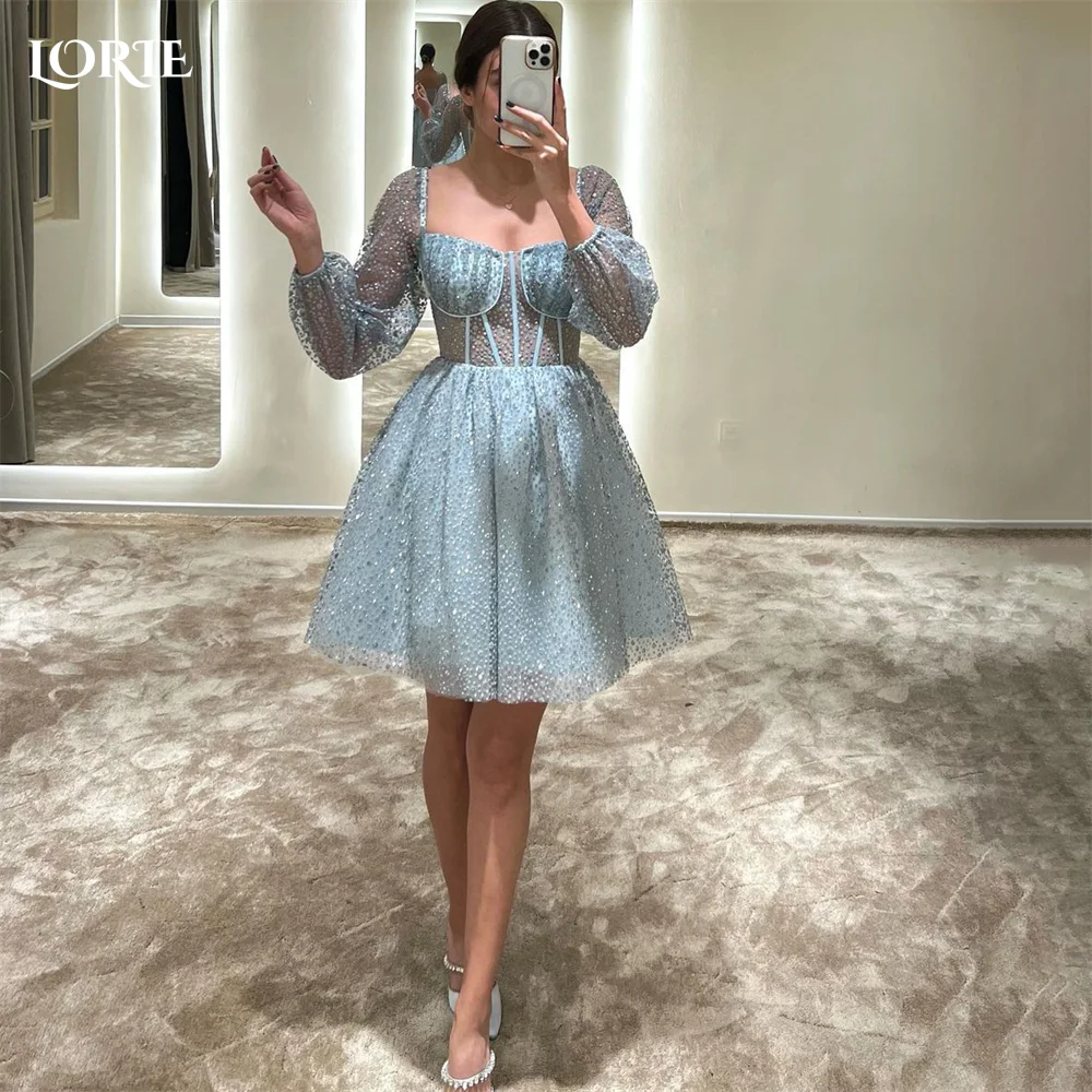 LORIE Glitter Elegant Formal Prom Dresses Sparkly A-Line Puff Sleeves Backless Evening Dress Shiny Knee-Length Party Gowns 2023
LORIE Glitter Elegant Formal Prom Dresses Sparkly A-Line Puff Sleeves Backless Evening Dress Shiny Knee-Length Party Gowns 2023