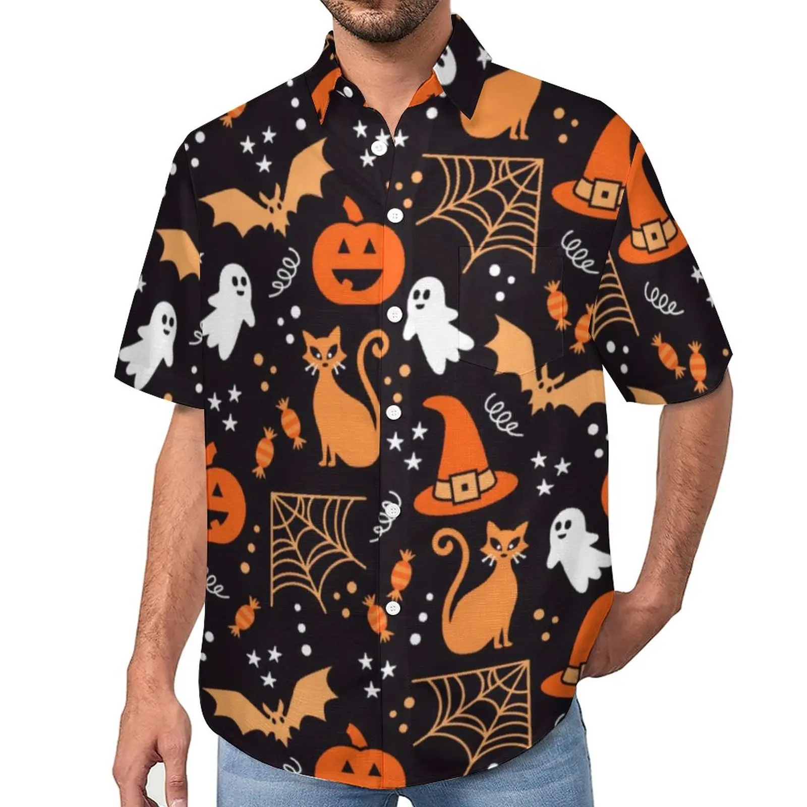 Spooky Halloween Casual Shirt Skull And Pumpkins Beach Loose Shirt Hawaiian Trending Blouses Short Sleeves Custom Oversize Tops
Spooky Halloween Casual Shirt Skull And Pumpkins Beach Loose Shirt Hawaiian Trending Blouses Short Sleeves Custom Oversize Tops