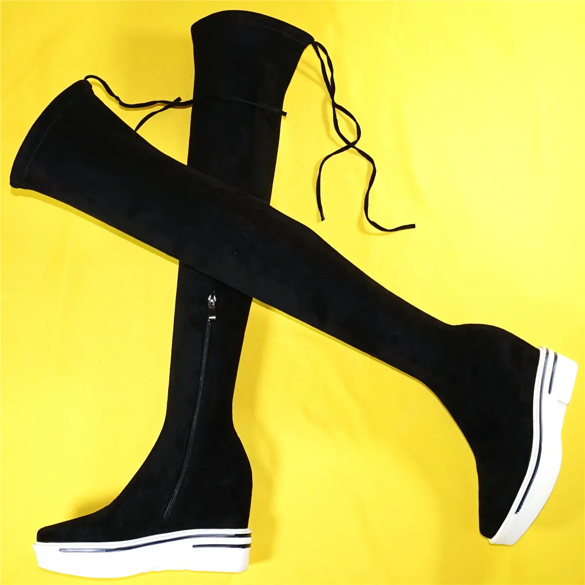 Fashion Sneakers Women Black Stretch Velvet Over The Knee High Boots Female Thigh High Pointed Toe Platform Pumps Casual Shoes
Fashion Sneakers Women Black Stretch Velvet Over The Knee High Boots Female Thigh High Pointed Toe Platform Pumps Casual Shoes
