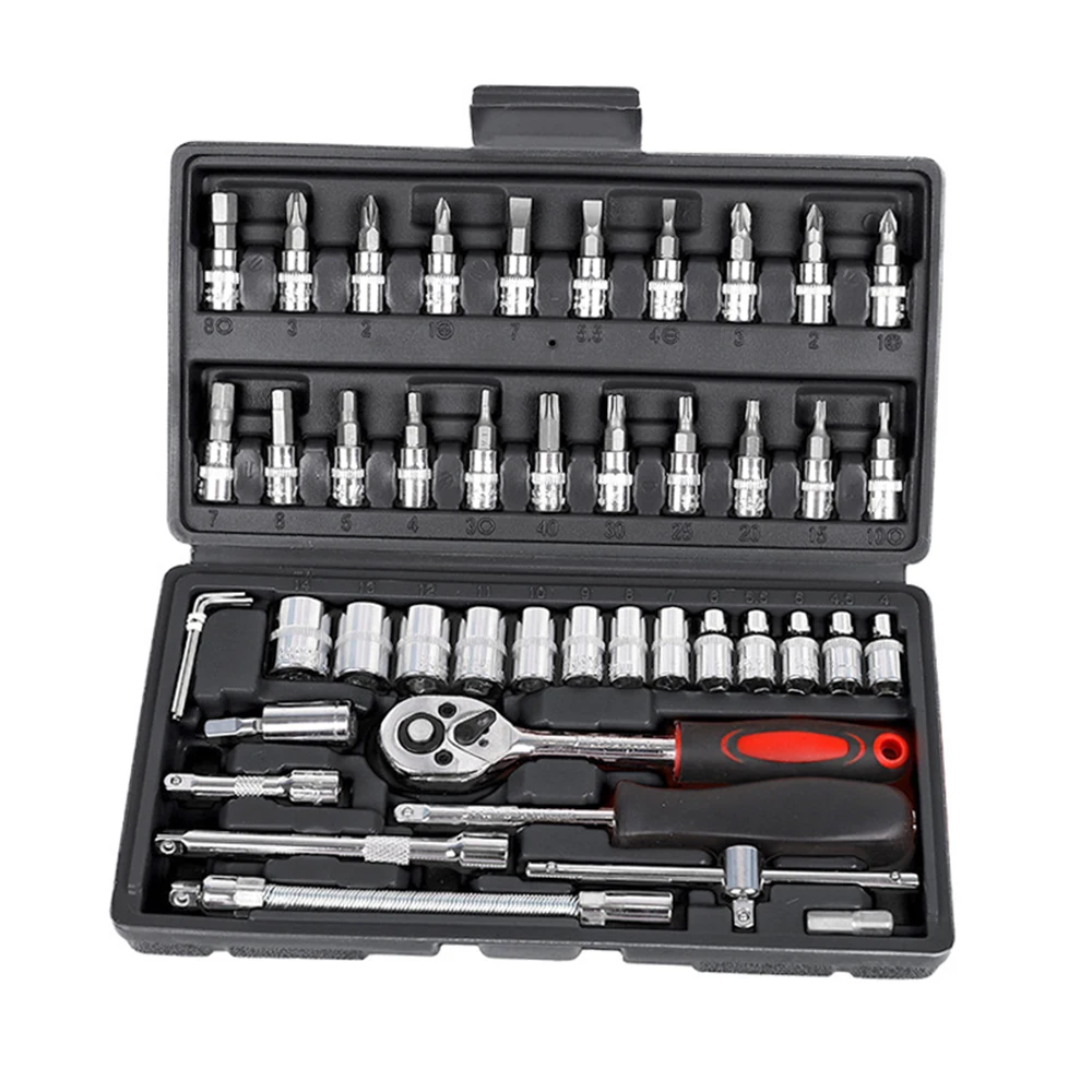 Hand Tool Set Car Repair Socket Ratchet Wrench Key Torque Wrenchs with Storage Pouch Full Polished Spanner Kit
Hand Tool Set Car Repair Socket Ratchet Wrench Key Torque Wrenchs with Storage Pouch Full Polished Spanner Kit