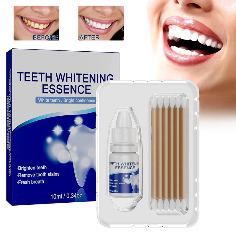 1 Pc 10ml Teeth Whitening Essence Liquid Tooth Fresh Breath Stains Remover with 10pcs Swabs Oral Dental Hygiene Health
1 Pc 10ml Teeth Whitening Essence Liquid Tooth Fresh Breath Stains Remover with 10pcs Swabs Oral Dental Hygiene Health