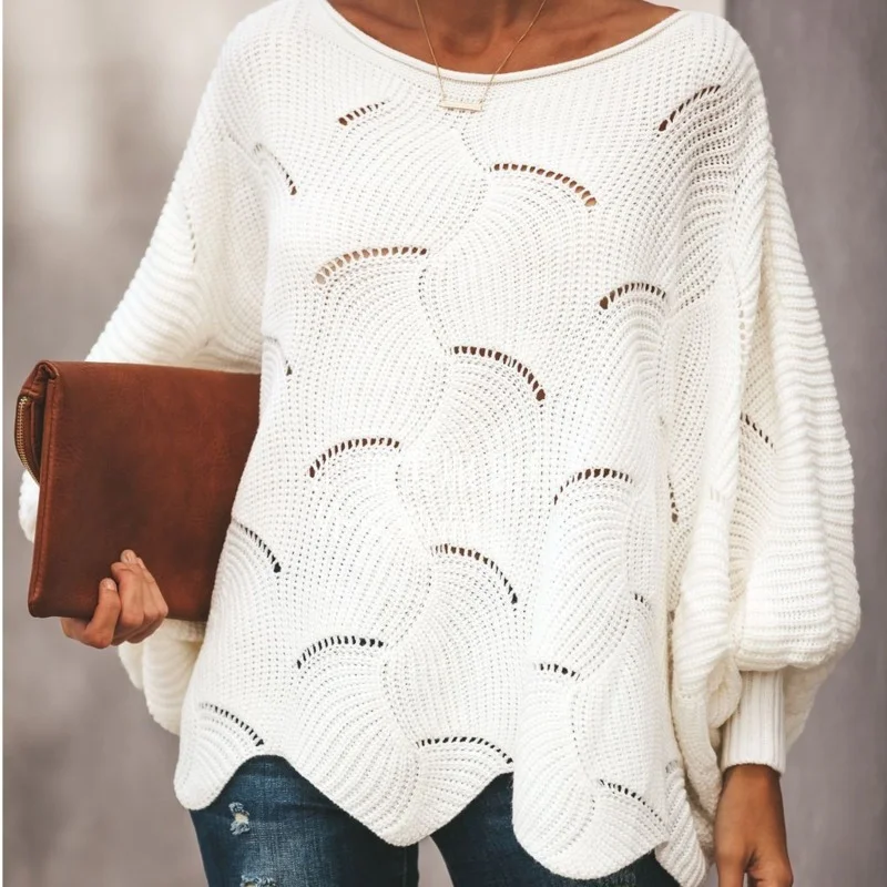 Ladies Spring and Autumn New Style Hollow Elegant Fashion Loose Knit Pullover Knitted Top Casual Round Neck Pure Color Sweater
Ladies Spring and Autumn New Style Hollow Elegant Fashion Loose Knit Pullover Knitted Top Casual Round Neck Pure Color Sweater