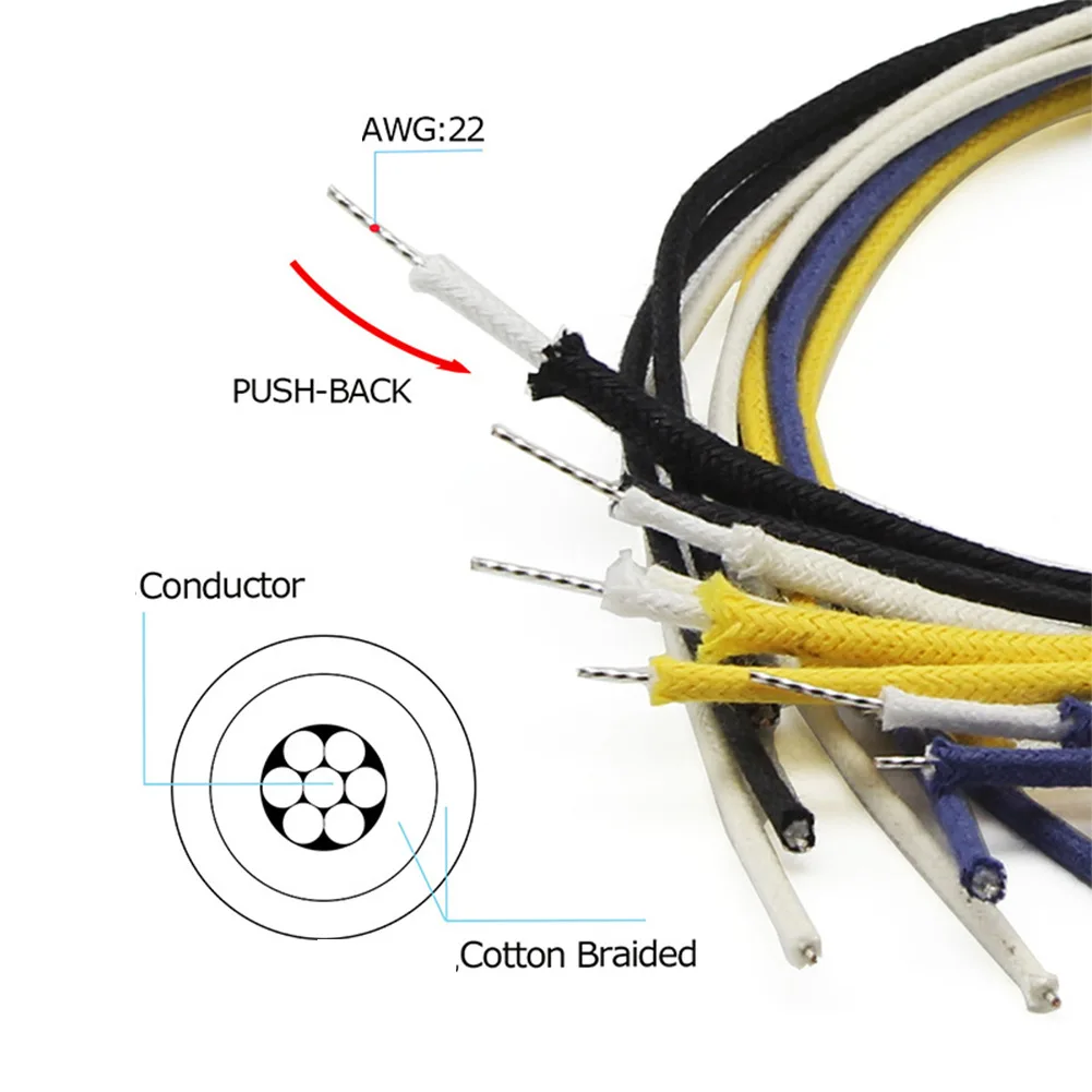 8PCS 1Feet 30cm Pre-Tinned Cloth Push Back Guitar Wire Braid Cotton Cable 22 Awg AWG22 Line Musical Instrument Accessories
8PCS 1Feet 30cm Pre-Tinned Cloth Push Back Guitar Wire Braid Cotton Cable 22 Awg AWG22 Line Musical Instrument Accessories