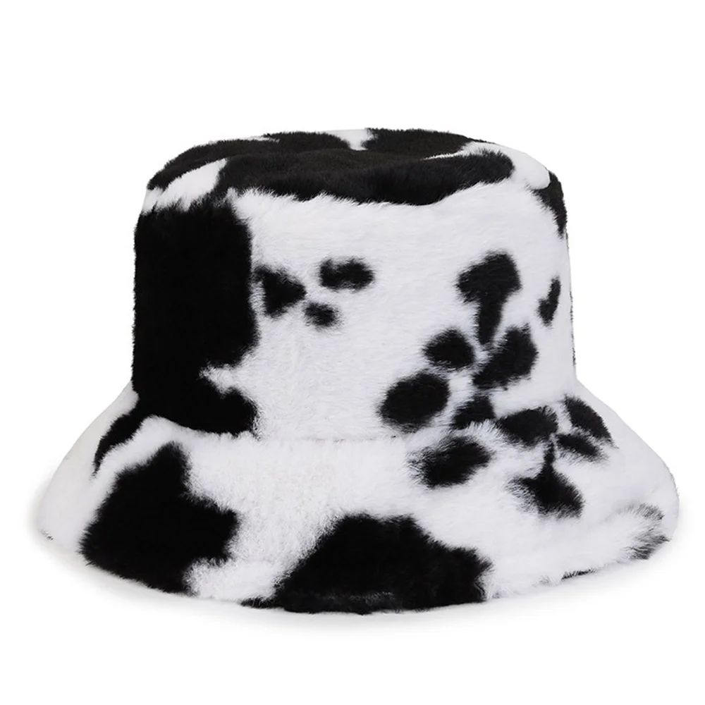 Women Bucket Hat Warm Cow Print Plush Fashion Hats Ladies Fisherman Casual Headwear Male Female Winter Solid Caps
Women Bucket Hat Warm Cow Print Plush Fashion Hats Ladies Fisherman Casual Headwear Male Female Winter Solid Caps