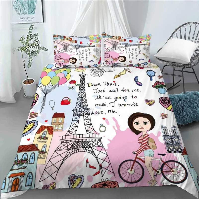 Hand Painted Colorful Paris Tourism Bedding Set Duvet Cover Bedclothes Comforter Cover With Pillowcase For Kids Home 0506
Hand Painted Colorful Paris Tourism Bedding Set Duvet Cover Bedclothes Comforter Cover With Pillowcase For Kids Home 0506