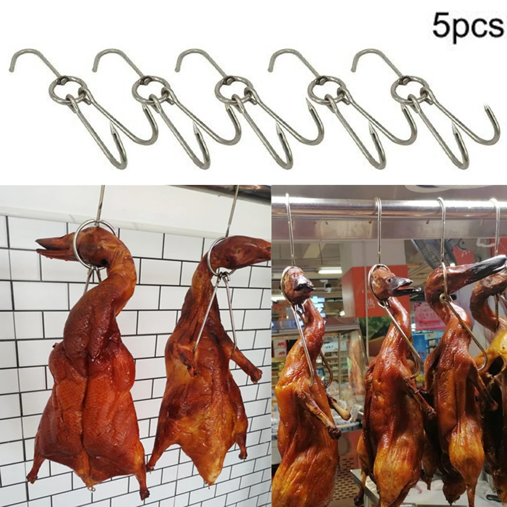 5Pcs Hooks Duck Butcher Meat Processing Drying Smoking Hanger Stainless Steel Hanging Hook Grill Hanger For Drying Cooking BBQ
5Pcs Hooks Duck Butcher Meat Processing Drying Smoking Hanger Stainless Steel Hanging Hook Grill Hanger For Drying Cooking BBQ