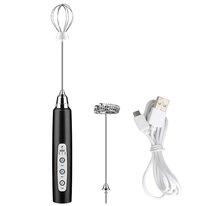Ручной взбиватель молока и кофе, перезаряжаемый с USB, 3 скорости, Электрический взбиватель молока, блендер, миксер для кофе, венчик для яиц
Ручной взбиватель молока и кофе, перезаряжаемый с USB, 3 скорости, Электрический взбиватель молока, блендер, миксер для кофе, венчик для яиц