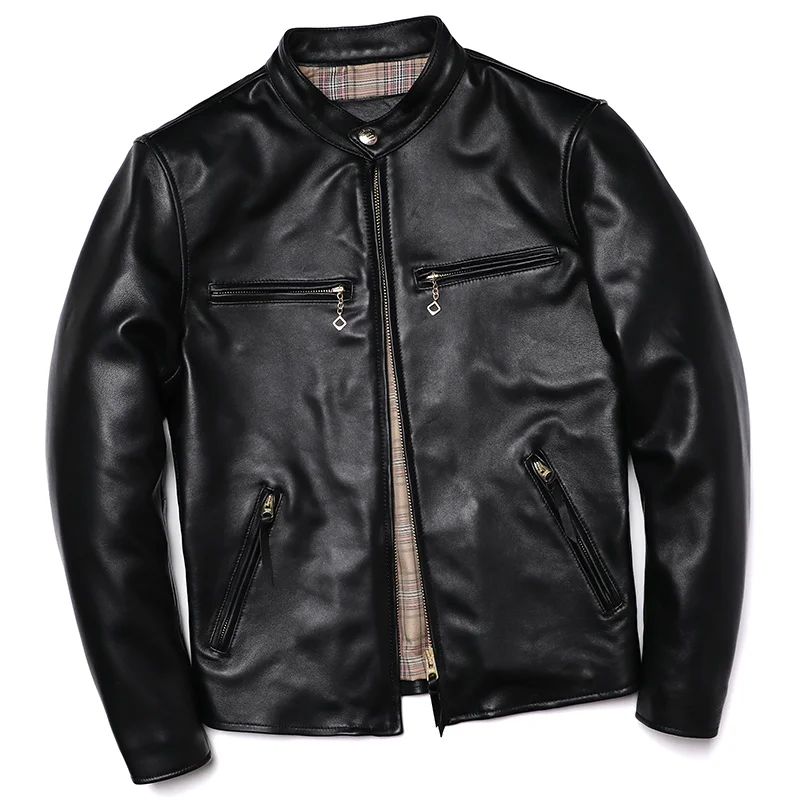 New Mens Moto Biker Sheepskin Jacket Natural Genuine Leather Motorcycle Coat Spring and Autumn Slim Soft Clothes Free Shipping
New Mens Moto Biker Sheepskin Jacket Natural Genuine Leather Motorcycle Coat Spring and Autumn Slim Soft Clothes Free Shipping
