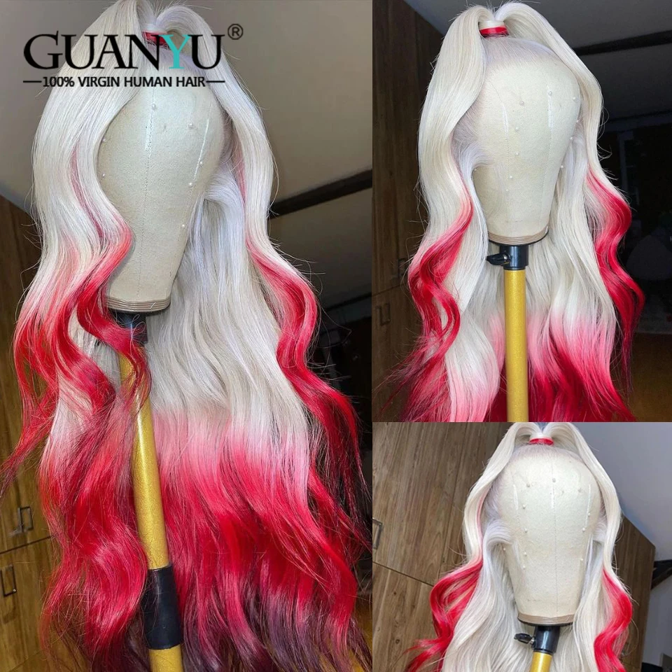 Ombre Red Lace Frontal Wigs Body Wave Transparent Lace 13X4 Lace Front Wig 180% Density Colored Pink Green White Yellow Human Ha
Ombre Red Lace Frontal Wigs Body Wave Transparent Lace 13X4 Lace Front Wig 180% Density Colored Pink Green White Yellow Human Ha