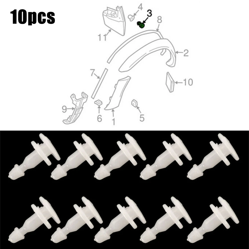 10pcs Wheel Arch Fender Flare Clips Fastener For Nissan Navara D22 Patrol GU Accessories 01553-02903 Plastic Clip Fasteners - купить по