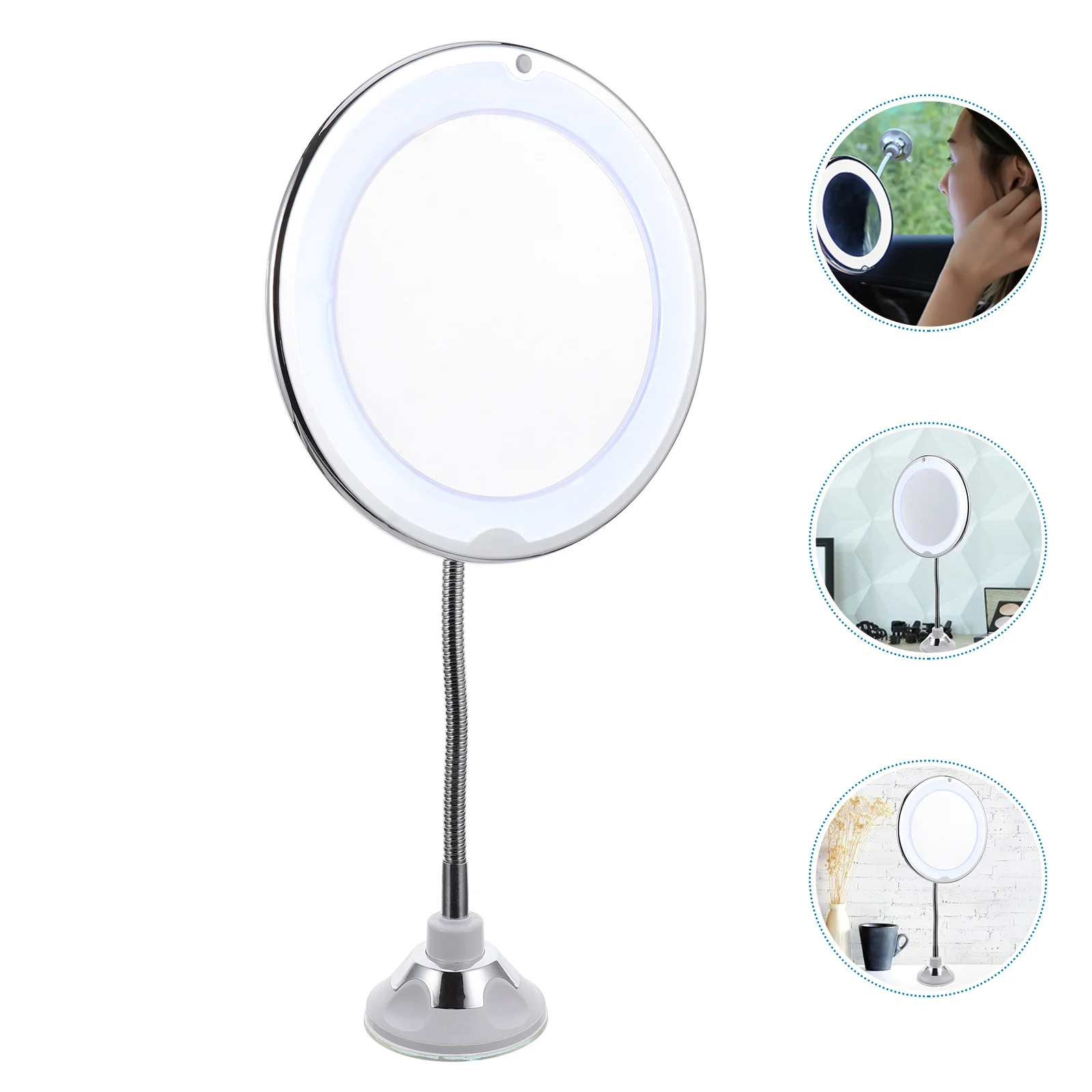 360 Degree Rotation Makeup 10X Magnifying Mirror with LED Light and Suction Cup
360 Degree Rotation Makeup 10X Magnifying Mirror with LED Light and Suction Cup