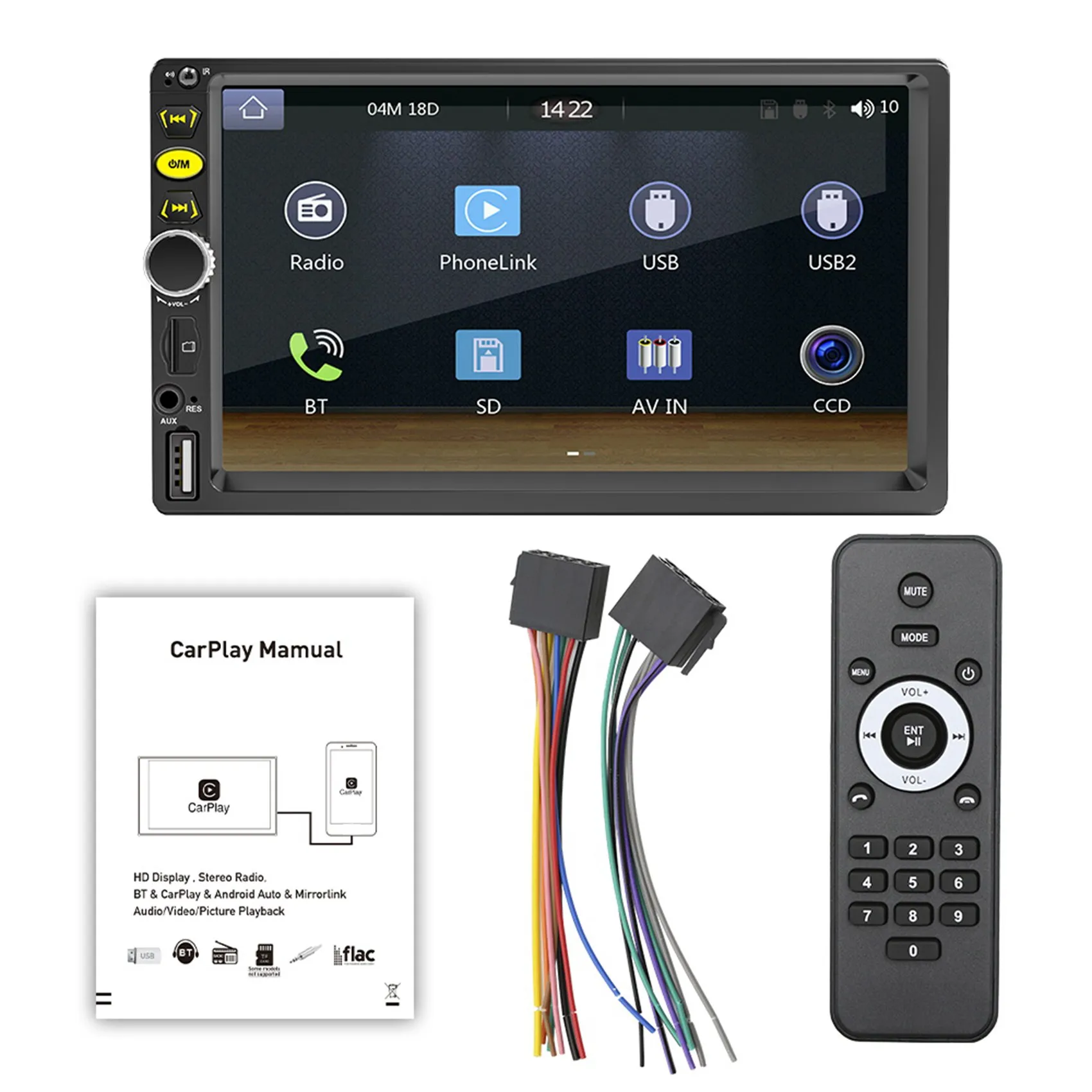 2 Din 7 Inch Touch Screen Car Radio Car Stereo MP5 Player with CarPlay Android Auto Bluetooth AUX USB TF FM Car Player B
2 Din 7 Inch Touch Screen Car Radio Car Stereo MP5 Player with CarPlay Android Auto Bluetooth AUX USB TF FM Car Player B