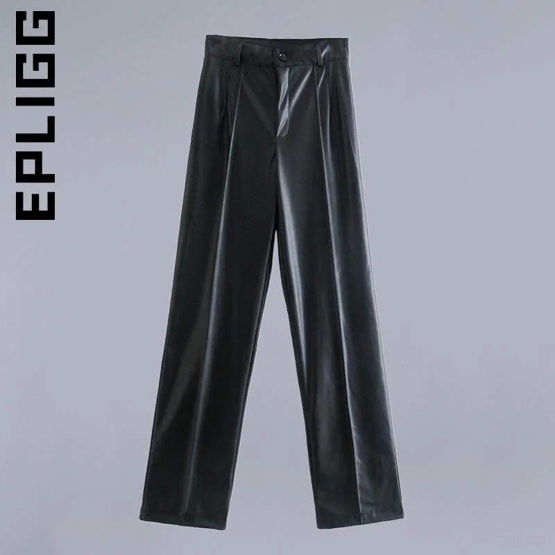 Брюки Epligg из искусственной кожи женские, прямые широкие брюки, универсальные эластичные облегающие штаны
Брюки Epligg из искусственной кожи женские, прямые широкие брюки, универсальные эластичные облегающие штаны